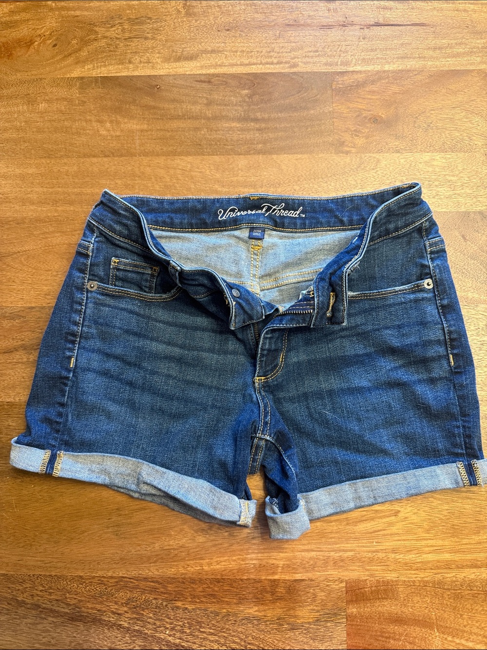 Universal Thread Dark Blue Rolled Cuff Denim Shorts